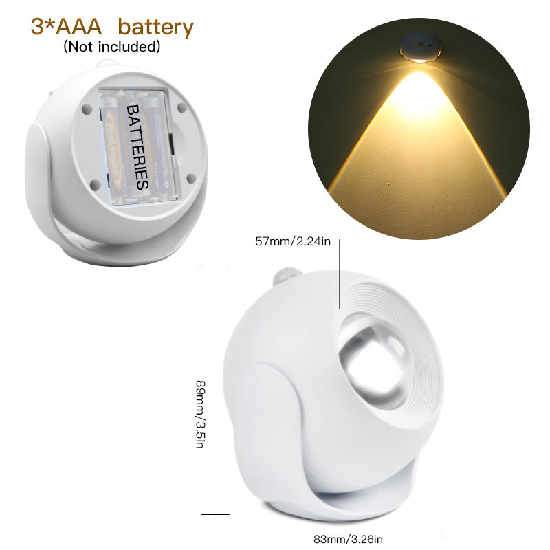 Adjustable Angle Human Sensing Light, Wireless Sunset Light, Indoor Spotlight, Corridor, Living Room Wall Light, Rechargeable