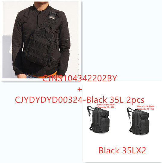 Sports outdoor mountaineering travel double shoulder knapsack camping army camouflage pack tactical backpack 45L large 3P Bac