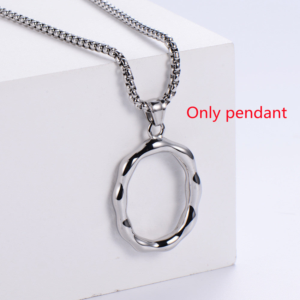 Three-dimensional 26 English Letter Pendant Necklace Fashion Jewelry Titanium Steel Couple Ornament 22cee1e4 bb68 4447 a22a 3