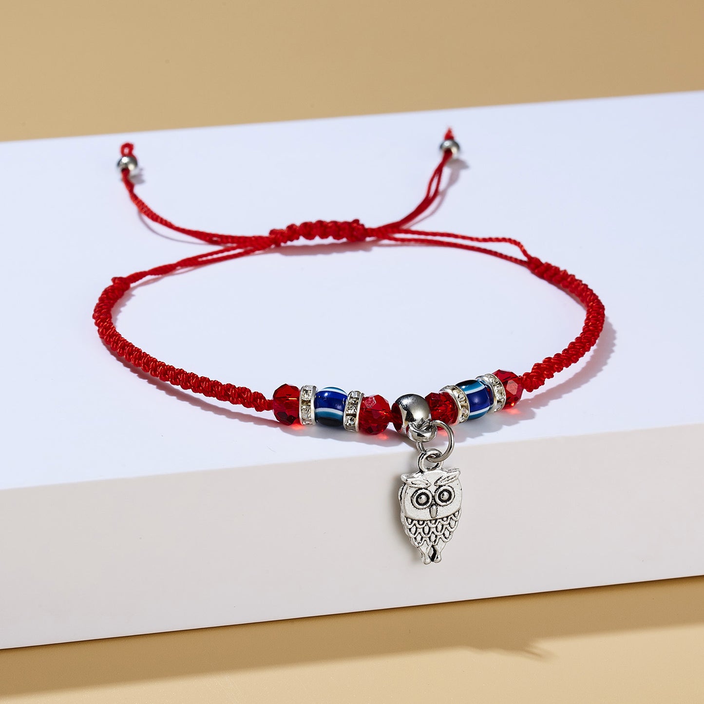 Red cord braided adjustable bracelet 2304639016200