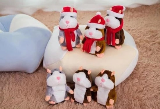 16cm Christmas Talking Hamster Plush Toy Interactive Sound Record Plush Hamster Stuffed Toys for Children Kids Christmas Gift - HD Wireless Product #8