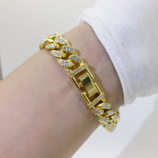 Flat Cuban Link Chain Diamond Bracelet 230fc747 8f3c 4d2b b9ab 99815c3afd5f