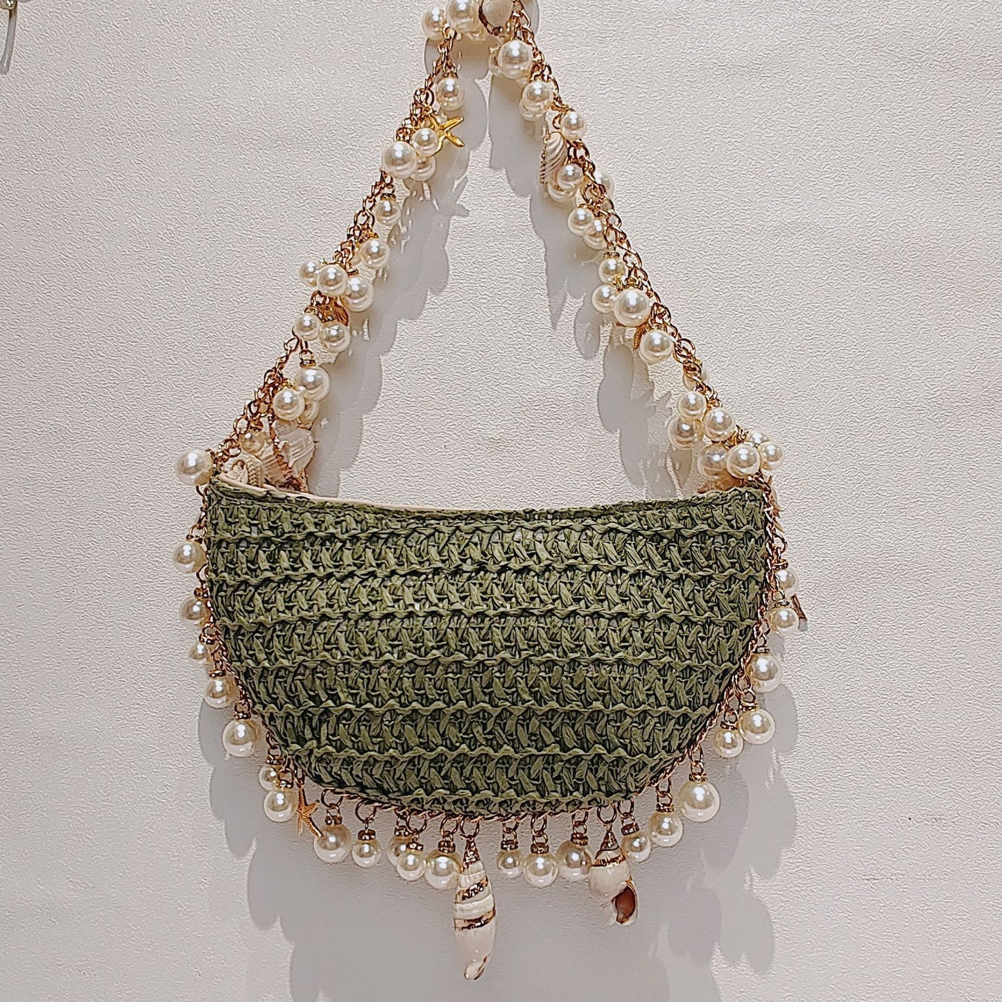 Summer Seaside Holiday Pearl Conch Straw Bag 23130449 7b64 4375 9bb0 75152fd590dd