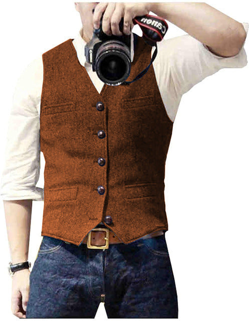 Slim-fit Herringbone Vest Casual Business Professional Formal Wear Groomsmen 23203484 95bd 43b0 a841 3eacb508283a