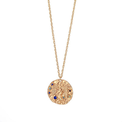 Embossed 12 Constellation Necklace 2325060812871