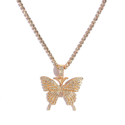 Rhinestone butterfly necklace 2330908978608