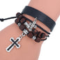 Beaded cross leather bracelet 2338620868779
