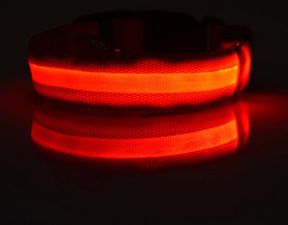Nylon LED Pet Dog Luminous Collar Night Safety Flashing Glow in Dark Dog Cat Leash Adjustable Pet Supplies 2345552578677