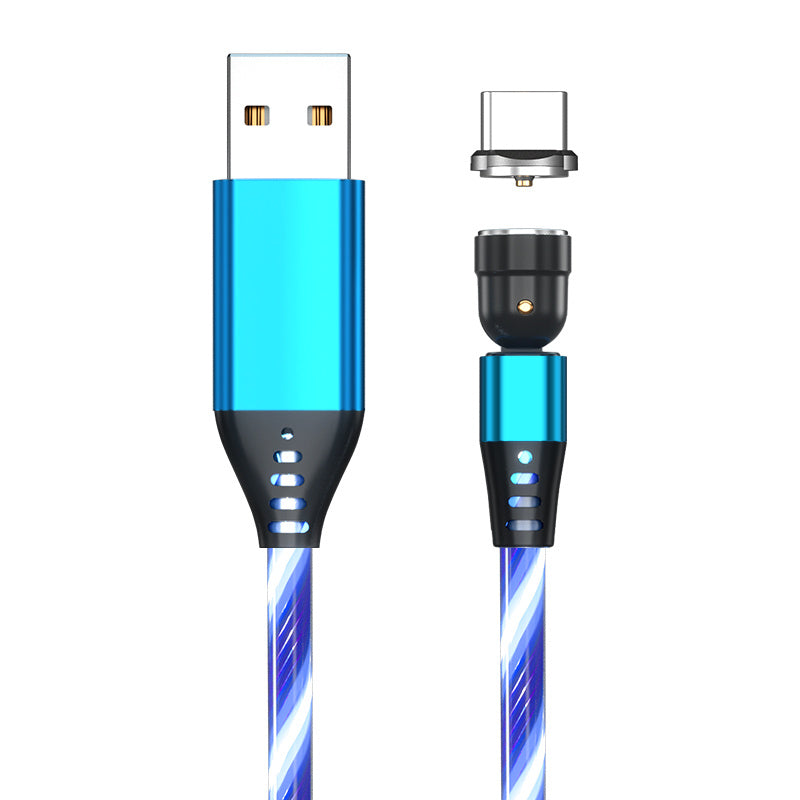 540 Rotate Luminous Magnetic Cable 3A Fast Charging Mobile Phone Charge Cable For LED Micro USB Type C For I Phone Cable - 图片 13
