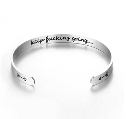 Mantra Bracelet With Quotes Stainless Steel Cuff Inspirational Jewelry Graduation Gift 2350244677274