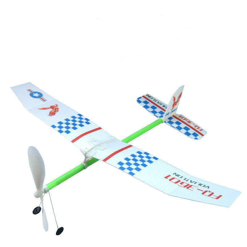 Double - wing rubber - powered aircraft 2358583889672
