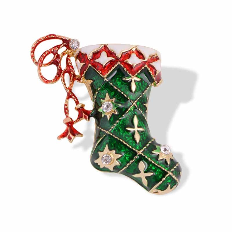 Christmas sock brooch 2358899628836