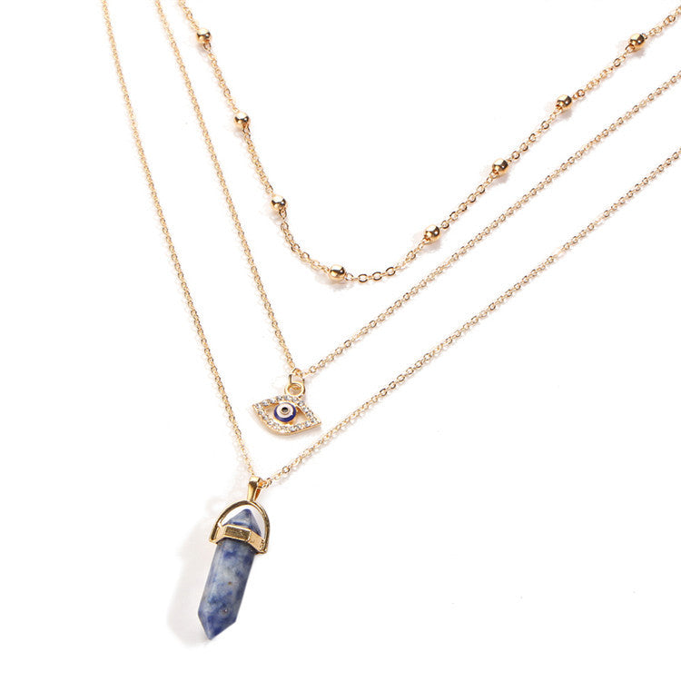 Diamond Eye Pendant Triple Chain 2364993006836