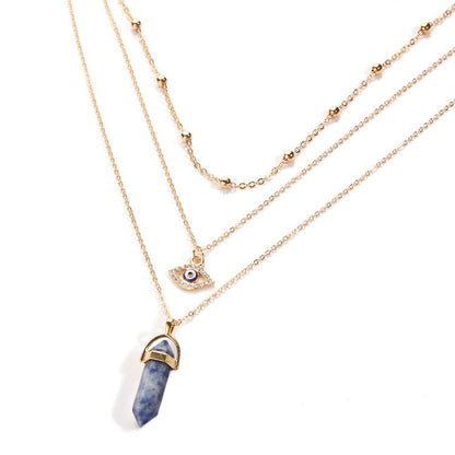 Diamond Eye Pendant Triple Chain 2364993006836
