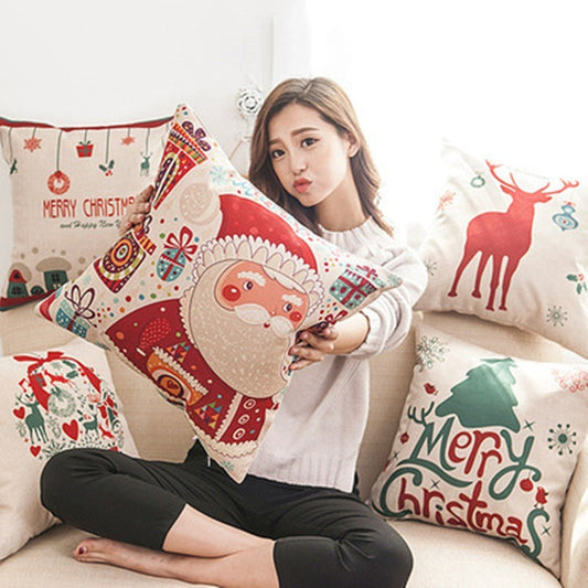Christmas Hot-selling Home Sofa Office Creative Linen Pillowcase 2365208374256