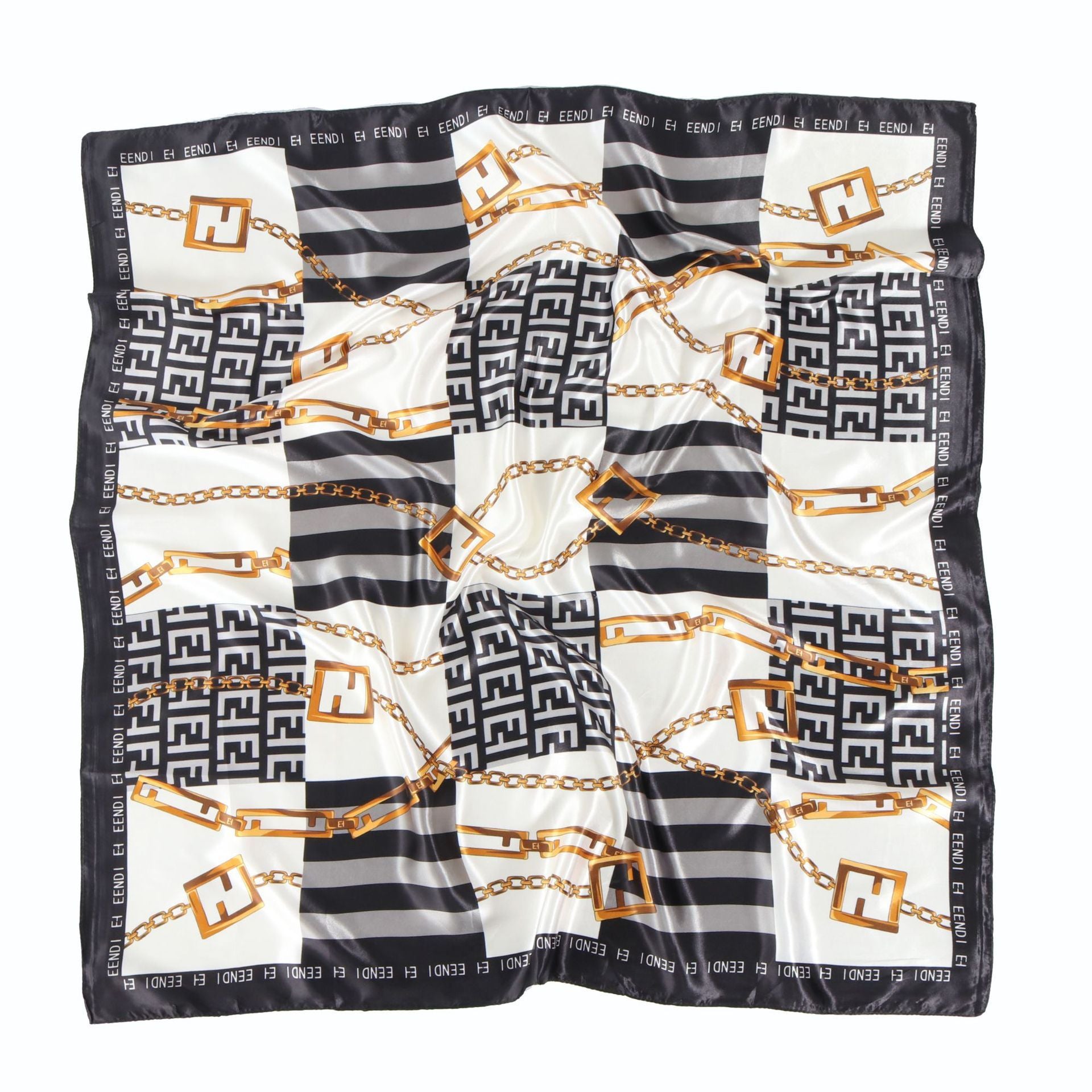 Chain Printed Scarf Women's Casual Scarf 90 90cm Satin Large Kerchief 236f9899 1a41 4863 97f5 3f51431d1a85
