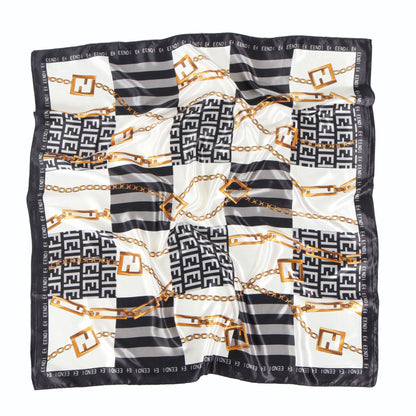 Chain Printed Scarf Women's Casual Scarf 90 90cm Satin Large Kerchief 236f9899 1a41 4863 97f5 3f51431d1a85