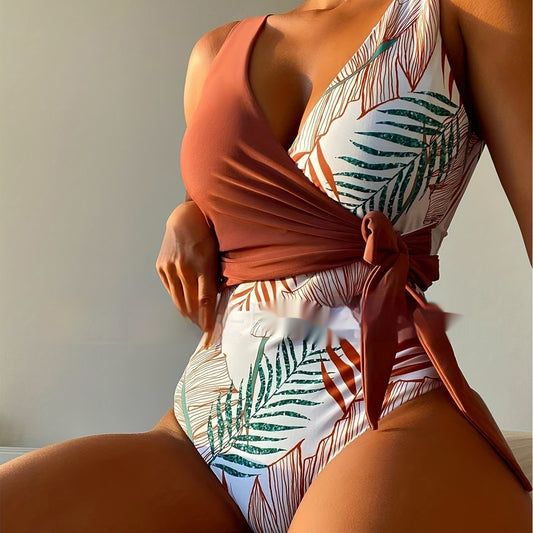 Women's Backless Contrast Colors Slimming Korean-style One-piece Tankini Swimsuit 2370a2cb e216 43a7 9bff bbaf3cc517ec