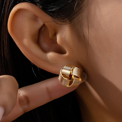 European And American INS Gold Classic Thread Cross Stud Earrings 2371ff7a 24ea 4fb2 804f de32179e237a
