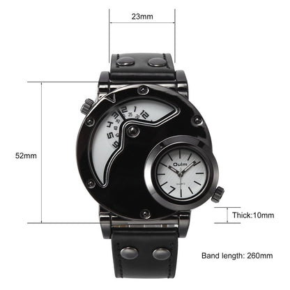 OULM dual time zone quartz watch 2374179547015