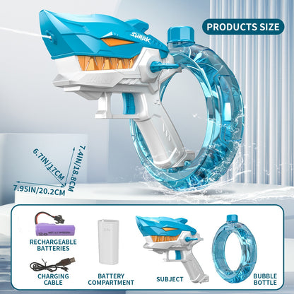 New Shark Electric Water Gun Toys Fully Automatic Continuous Fire Water Gun Large Capacity Beach Summer Children's Water Play
