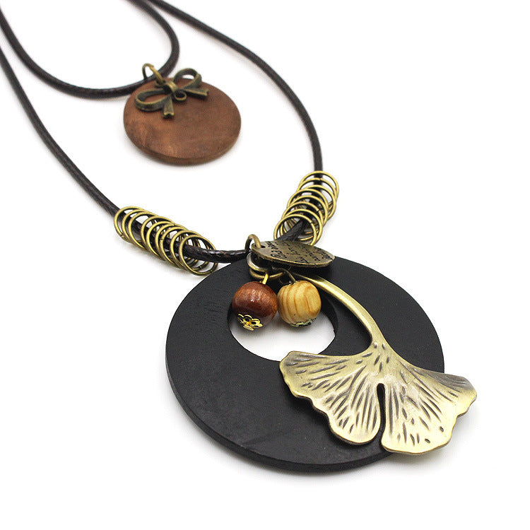 Ginkgo leaf sweater chain 23816120266800