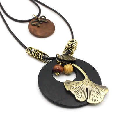 Ginkgo leaf sweater chain 23816120266800