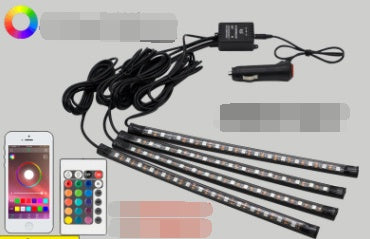 Car sole atmosphere lamp 5VUSB12V car charging atmosphere lamp one for four music sound control interior lights 238339323303