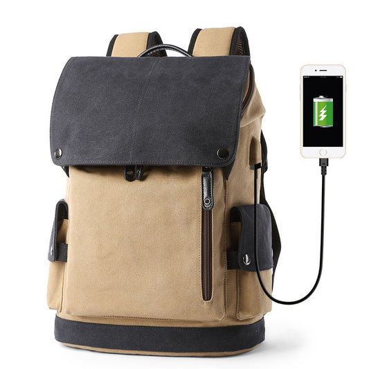 Canvas Men's Backpack Large Capacity Student School Bag 239289565329