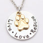 Pet Lover Dog Paw Necklace "Live · Love · Rescue" 2396021483794