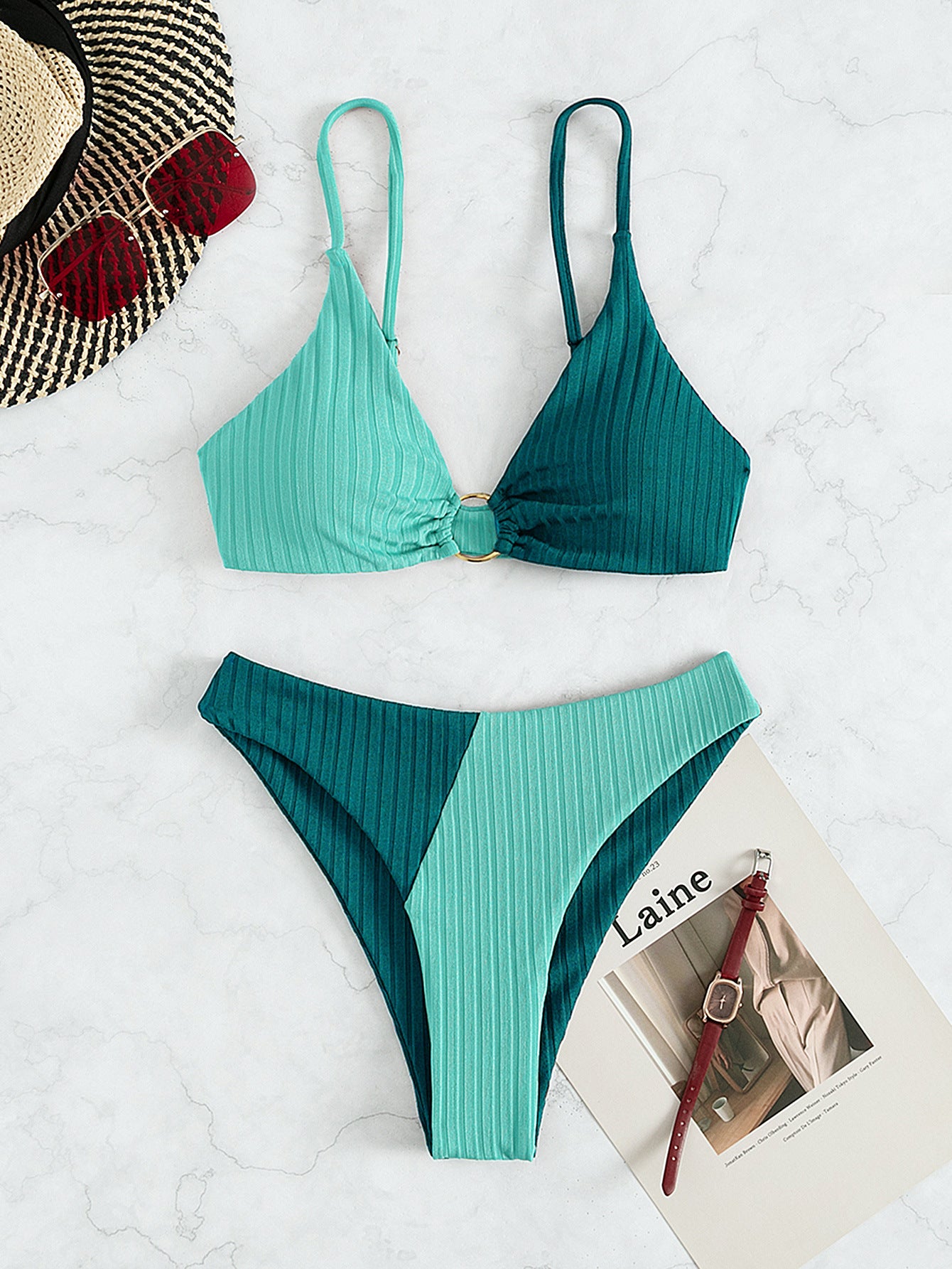 Solid Color Stitching Bikini 23a21210 e86a 4884 a028 94eeb0752141