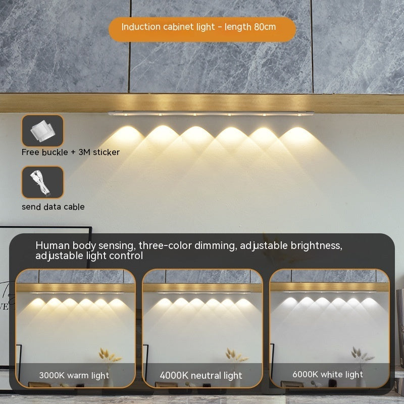 Ultra-thin Human Body Induction Smart Cat's Eye Hill Rechargeable Self-adhesive Wardrobe Light Belt 23a95c51 cbc6 43d8 b0e0 8