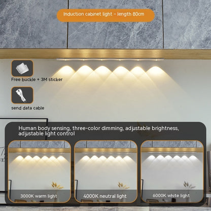 Ultra-thin Human Body Induction Smart Cat's Eye Hill Rechargeable Self-adhesive Wardrobe Light Belt 23a95c51 cbc6 43d8 b0e0 8