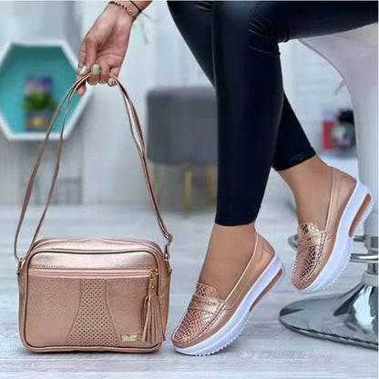 New Casual Pumps Women's Autumn Solid Color Round Toe Low-top Belt Buckle European And American Soft Bottom Work Shoes Peas S