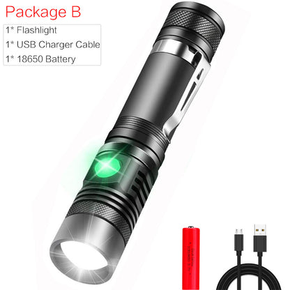 Portable Mini WT518 T6 1000Lumens 3 Modes Black Zoomable LED Flashlight Lighting Clicky Clip on Flashlights Torches Lightweig