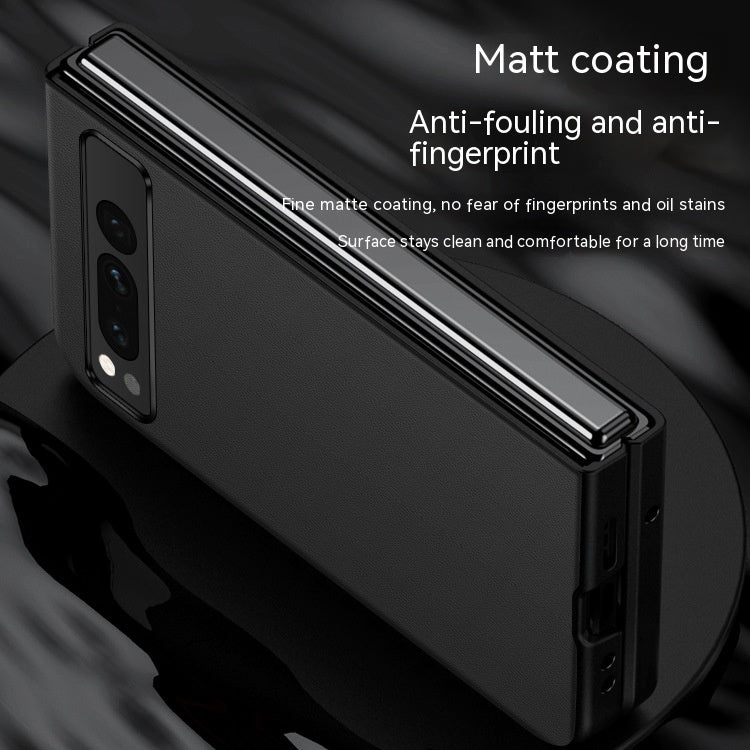 Plain Leather Anti-fall Ultra-thin Foldable Leather Protective Shell - 图片 1
