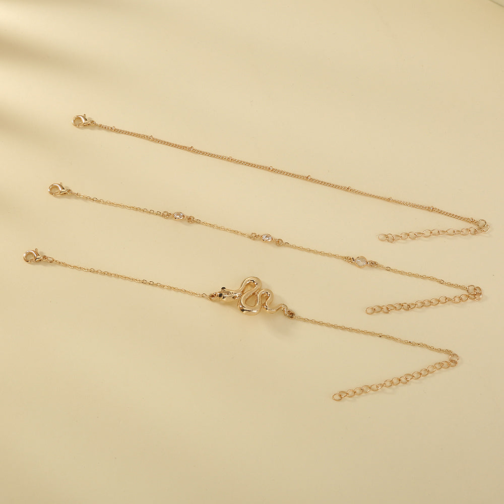 European and American cross-border hot-selling accessories, animal snake-shaped multi-layer exaggerated street fashion bracel