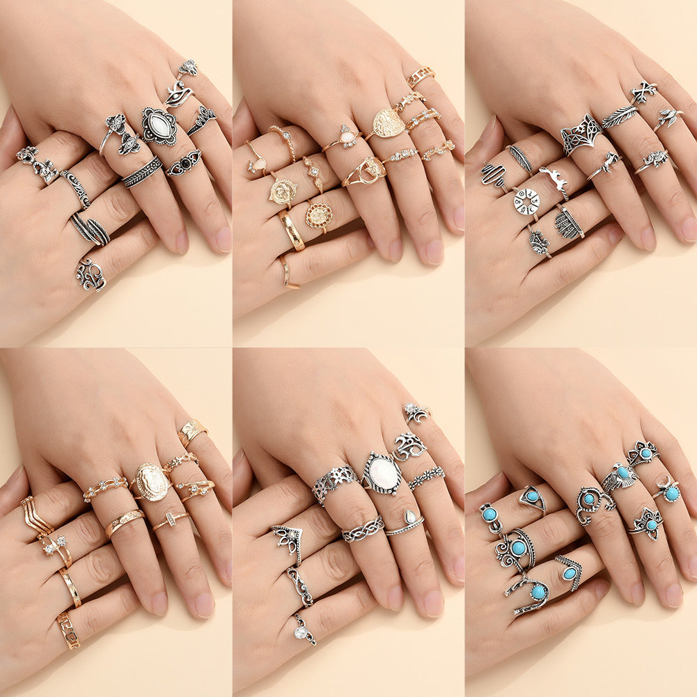 15-piece Set Of Joint Rings With Personality Geometry - HD Wireless Product #1