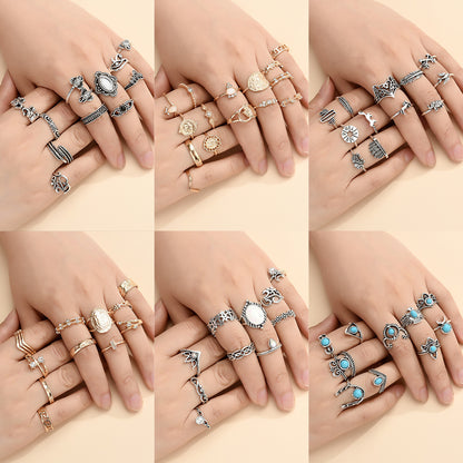 15-piece Set Of Joint Rings With Personality Geometry - HD Wireless Product #1
