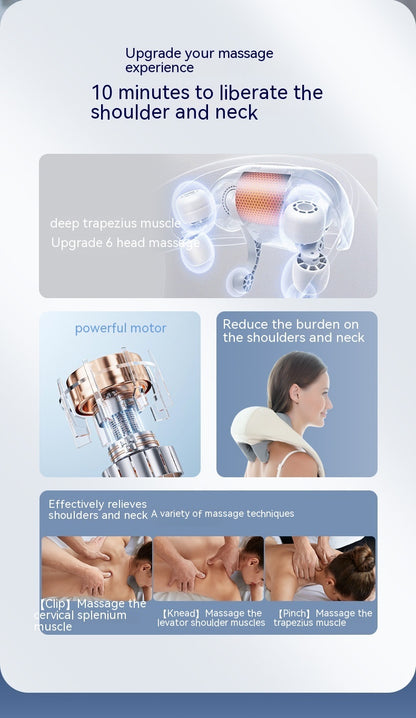 Shoulder And Neck Massage Instrument Neck Massager Neck Lifting Hot Compress Dredging Neck Trapezoid Muscle Clip Kneading 240