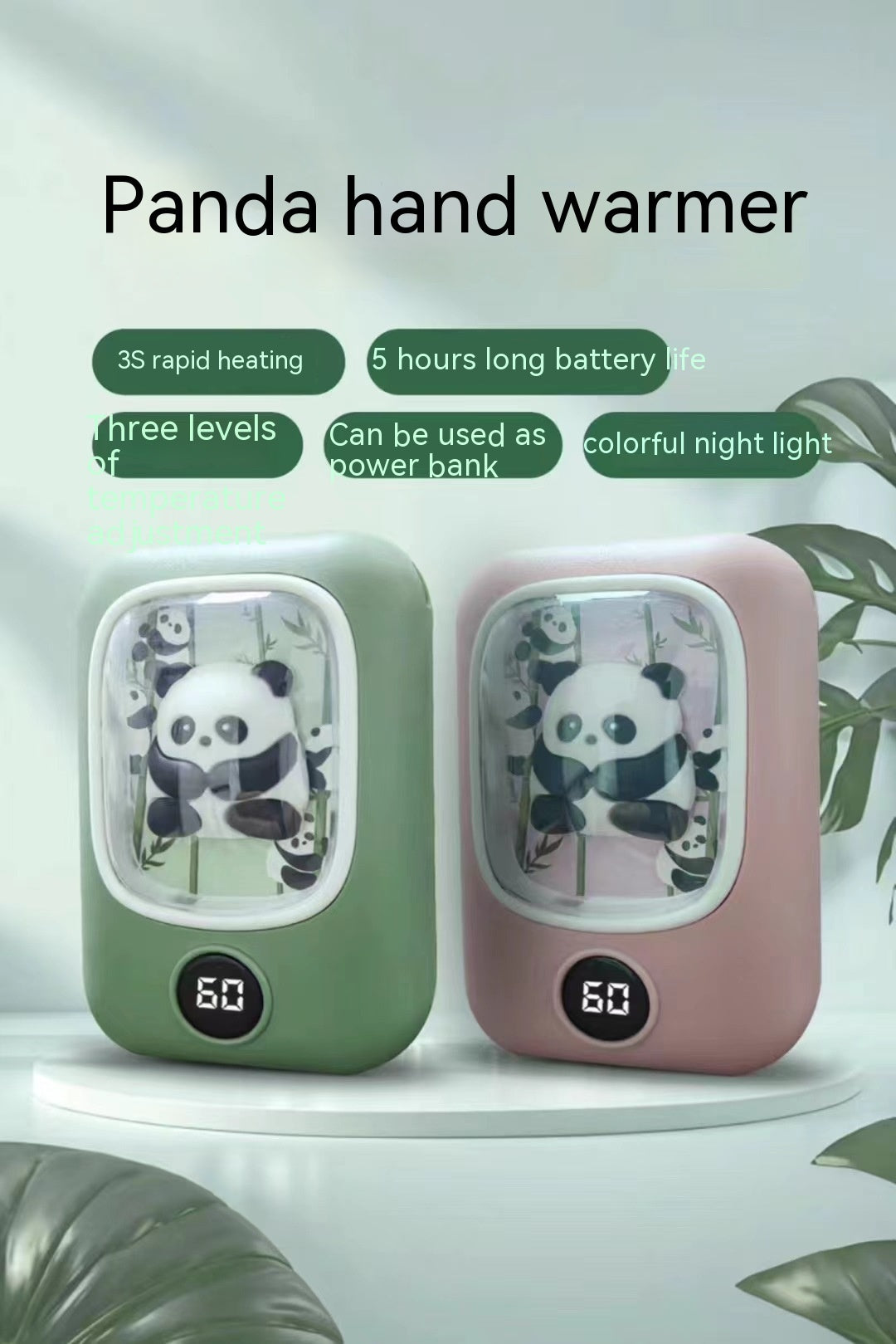 Panda Hand Warmer High Capacity Rechargeable Hand Warmer Hand Warmer Two-in-one Large Capacity Rechargeable Hand Warmer - 图片 6