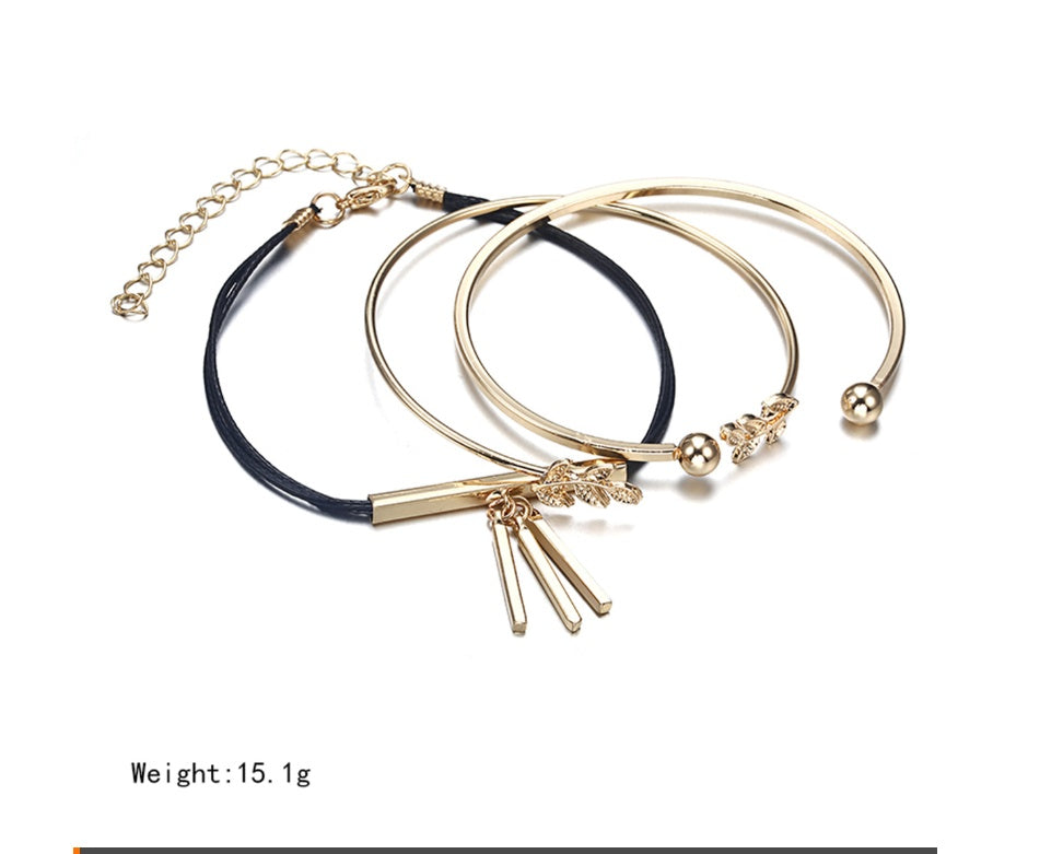 Modyle   Gold Color Crystal Wedding Bracelets Set CZ Stone Heart Bracelets Bangles For Woman 240201883549