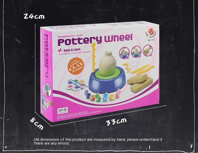 Children's Potter's Wheel Electric Toy Drawing Blank Pottery Clay Machine 2402130927380322100