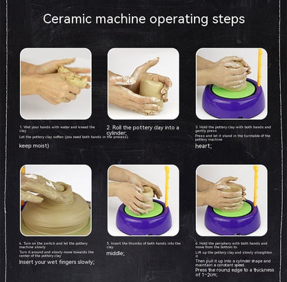 Children's Potter's Wheel Electric Toy Drawing Blank Pottery Clay Machine 2402130927380322300