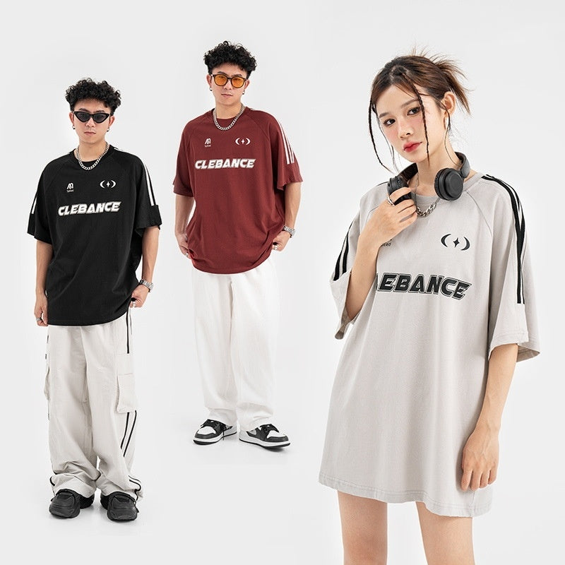 Ribbon Letter Printed T-shirt 2402131010080325900