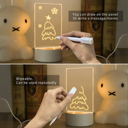 LED Light Note Board Usb Desktop Night Light Luminous Handmade Writing Board 2403110213120322600