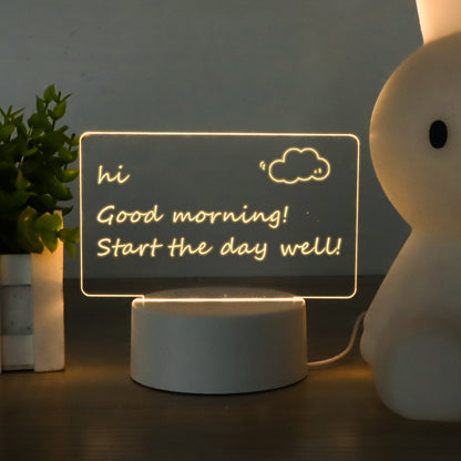 LED Light Note Board Usb Desktop Night Light Luminous Handmade Writing Board 2403110213120323600