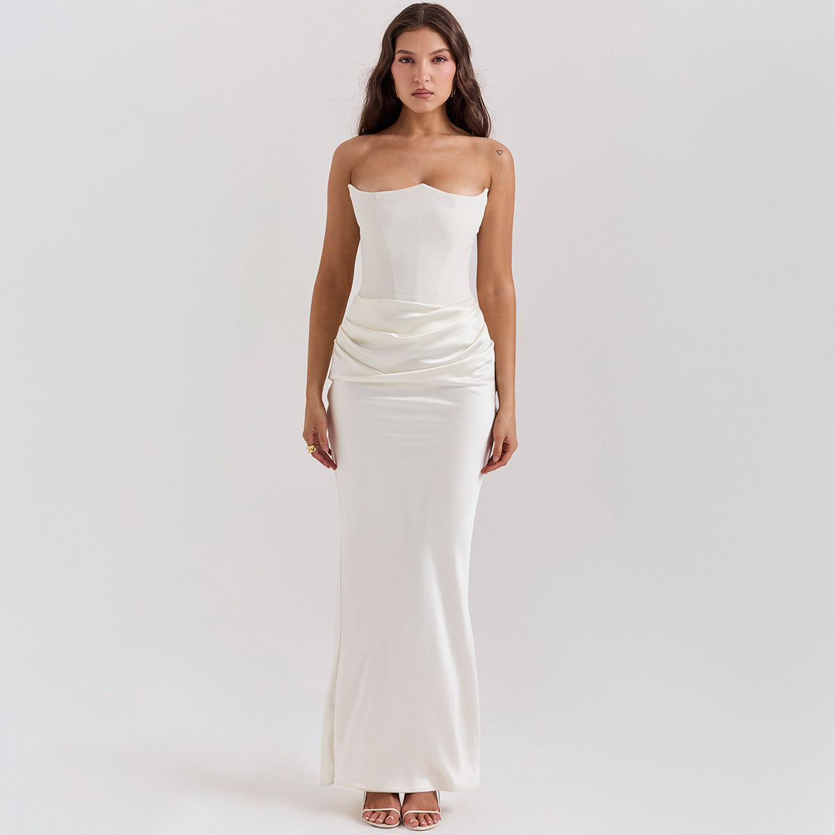 Slim Tube Top Long Dress Sexy Fashion Bandeau Backless Party Evening Dresses For Women Clothing 2403180433540321900