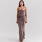 Slim Tube Top Long Dress Sexy Fashion Bandeau Backless Party Evening Dresses For Women Clothing 2403180433540323800
