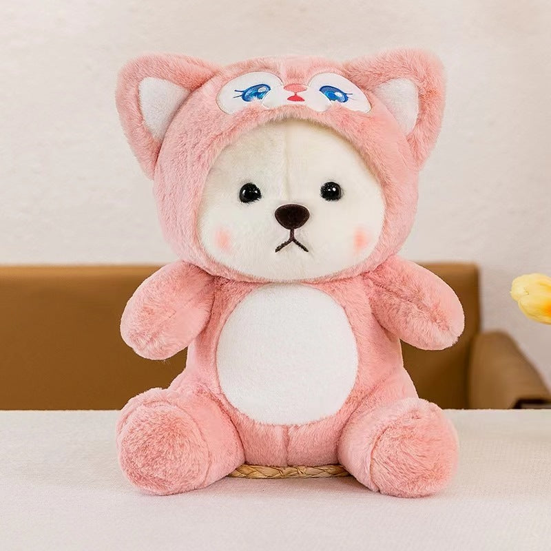 Little Bear Doll Cute Bear Wearing A Hat Doll Transformation Plush Toy 2403201143240321500